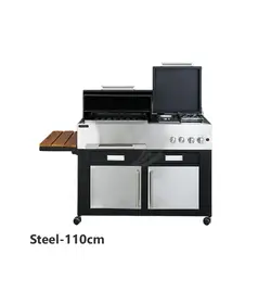 باربیکیو دوگانه سوز باغ چین مدل 110 سانت استیل