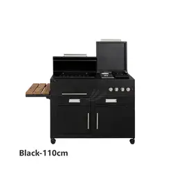 باربیکیو دوگانه سوز باغ چین مدل 110 سانت مشکی