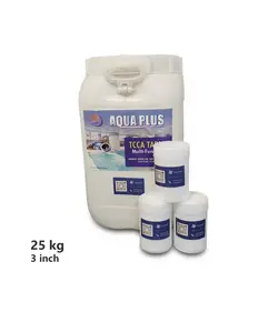 قرص کلر کات کبود دار 3 اینچ آکوا پلاس (بسته 25 کیلویی)