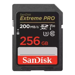 کارت حافظه اس دی 256 گیگ با سرعت 200 مگابایت برند سندیسک SanDisk SD 256GB Extreme PRO200MB