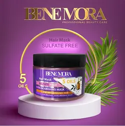 ماسک مو فری سولفات پنج روغن بنمورا حجم 500 میلی لیتر