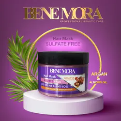 ماسک مو فری سولفات بنمورا حاوی روغن آرگان حجم 500 میلی لیتر