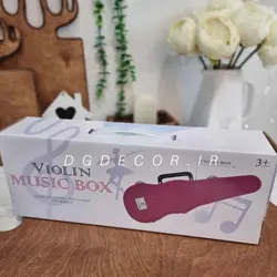 ویولون کوکی موزیکال کیف دار با بالرین رقصان در دو سایز