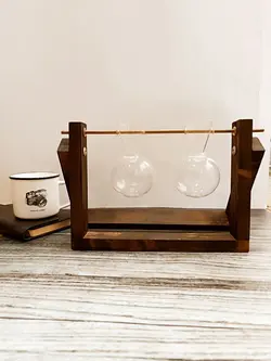 تراریوم گیاهی با پایه چوبی قابل تنظیم