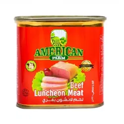 کنسرو گوشت کالباس 320 گرم امریکن فارم – American farm Beef flavour Luncheon meat