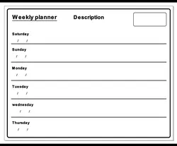 تخته وایت برد شیشه ای مدل Weekly Planner Board سایز 80 × 100 سانتی‌متر