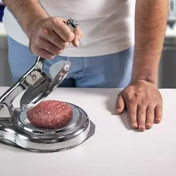 همبرگر زن تاشو فلزی استیل با قطر 15ارسال به سراسر کشورManual Hamburger Maker
