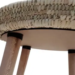 میز عسلی مدل حصیری چهارپایه کاتن مدل 105357