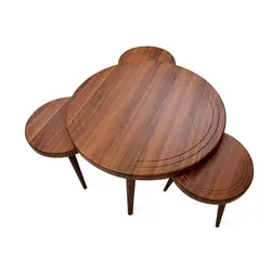 میز جلو مبلی و عسلی ویانا مدل کلاسیک کد 117GH مجموعه 4 عددی کاتن مدل 104625