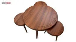 میز جلو مبلی و عسلی ویانا مدل کلاسیک کد 117GH مجموعه 4 عددی کاتن مدل 104625