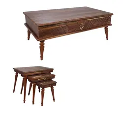 میز پذیرایی مدل نگین j610 مجموعه ی 4 عددی کاتن مدل 104536