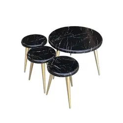 میز پذیرایی مدل سنگی کد 1222 مجموعه 4 عددی کاتن مدل 104517