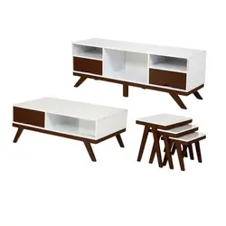 میز پذیرایی مدل 524 مجموعه 4 عددی به همراه میز تلوزیون کاتن مدل 104422