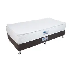 تخت خواب یک نفره آسایش باکس مدل AKA162 به همراه تشک طبی یک طرف پد سایز 200 × 120 سانتی متر کاتن مدل 103149