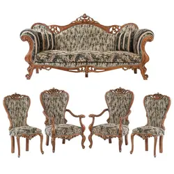 مبل 9 نفره مدل کلاسیک امپراطور کد em230 به همراه میز پذیرایی کاتن مدل 102039