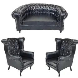 مبل چهار‌نفره مدل چستر گرد سزار کاتن مدل 101739