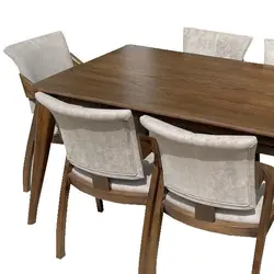 میز و صندلی ناهارخوری 6 نفره اسپرسان چوب مدل sm104 کاتن مدل 101492