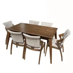 میز و صندلی ناهارخوری 6 نفره اسپرسان چوب مدل sm104 کاتن مدل 101492