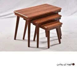 میز پذیرایی میز چوب مدل آیسان مجموعه 4 عددی کاتن مدل 100062