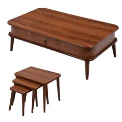 میز پذیرایی مدل 103 دورفندقی مجموعه 4 عددی کاتن مدل 100012