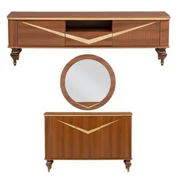 آینه و کنسول مدل Nice-B1 به همراه میز تلویزیون کاتن مدل 1635