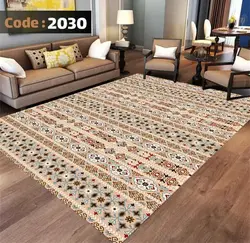 فرشینه ترمزدار کرم و آبی طرح مراکشی - با فیلم زنده