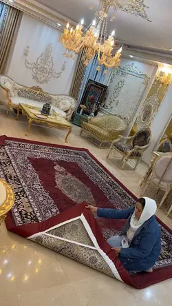 روفرشی کشدار زرشکی طوسی طلایی B۱۹۹۱ - با فیلم زنده