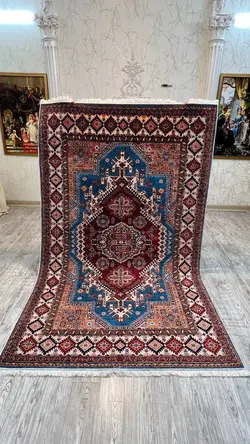 فرشینه ترمزدار لاکی آبی طرح سنتی B۲۰۶۲ - با فیلم زنده