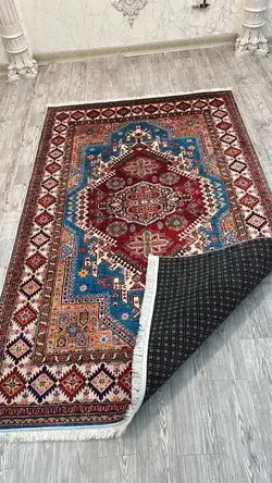 فرشینه ترمزدار لاکی آبی طرح سنتی B۲۰۶۲ - با فیلم زنده