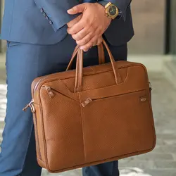 کیف اداری لپ تاپی  (عسلی)