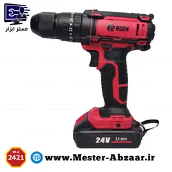 دریل چکشی پیچ بند و پیچ گوشتی شارژی دو باتری 24 ولت اصلی قدیمی و قدرتمند ادون مدل AD-24AP