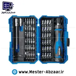 ست بیت و پیچ گوشتی 57 پارچه نوا با دسته جغجغه ای نووا nova مدل 1364