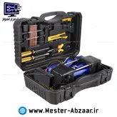 پمپ باد کمپرسور فندکی ماشین یکسال گارانتی دار دو سیلندر و اتصال به برق شهری قابل انتخاب با لوازم پنچرگیری لاستیک و پمپ هوا دوچرخه موتورسیکلت ویوارکس برند VIVAREX مدل VR1207-ACT