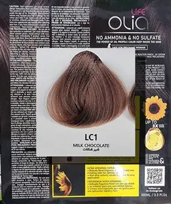 رنگ مو اولیا لایف سری کافی شاپ شماره LC1 رنگ شیر شکلات حجم 100 میل