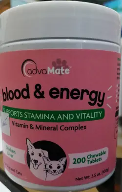 مکمل انرژی زا سگ و گربه (200عددی) برند ادوکار امریکا blood & energy
