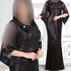 لباس مجلسی زنانه سایز بزرگ نامزدی عقد فرمالیته سایز 44 تا 54 قد 160 پارچه پولک مدل نسترن