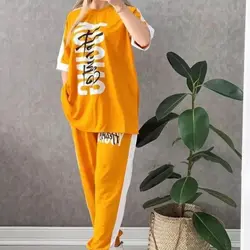 تیشرت زنانه و شلوار زنانه ست قواره دار یانگ سایز 38 تا 50