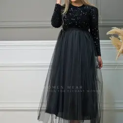 لباس مجلسی زنانه عروسکی پولک چمنی تور سایز 36 تا 46 مطابق با ژورنال مدل دریا