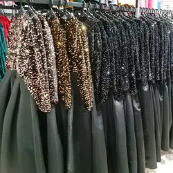 لباس مجلسی زنانه ماکسی مجلسی ساتن و پولک سایز 36 تا 50 رنگ مشکی و سبز