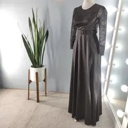 لباس مجلسی زنانه پوشیده ساتن و پولک عقد فرمالیته نامزدی پیراهن مجلسی زنانه سایز 36 تا 48 مشکی