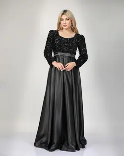 لباس مجلسی زنانه فرمالیته عقد نامزدی پولک و دامن ساتن