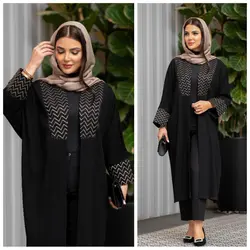 مانتو سایز بزرگ زنانه جنس کریشه با خرجکار هندی سایز ۳۸ تا ۵۸ ارسال فوری