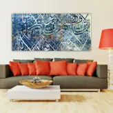 تابلو بوم نقاشیخط هنری مدرن ایرانی گالری چارگوش مدل 7531.2