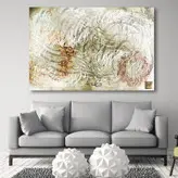 تابلو بوم نقاشیخط هنری مدرن ایرانی با شعر در دایره قسمت ما نقطه تسلیمیم گالری چارگوش مدل 7550