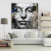 تابلو بوم نقاشیخط هنری مدرن صدا کن مرا گالری چارگوش مدل 8115