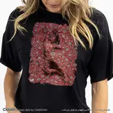 تیشرت هنری یقه گرد طرح در فرش فشانده برند چام 2859