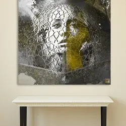 تابلو بوم نقاشیخط هنری مدرن ایرانی گالری چارگوش مدل 2582