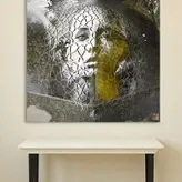 تابلو بوم نقاشیخط هنری مدرن ایرانی گالری چارگوش مدل 2582