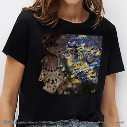 تیشرت مدرن نقاشیخط مولانا طرح هنری خیال رویت برند چام 2783