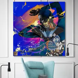 تابلو بوم نقاشیخط هنری مدرن ایرانی گالری چارگوش مدل 2979